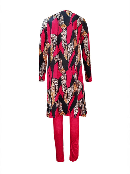 Cami Mixed Print Drawstring Three Piece Pants Set Bo50103