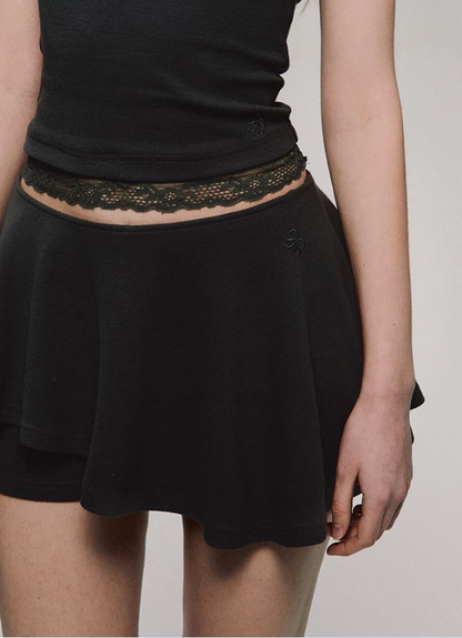 Lace Trim Biker Camisole/cardigan/short/culottes