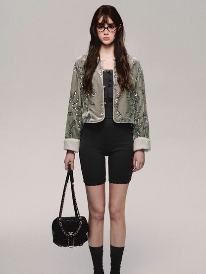 Lace Trim Biker Camisole/cardigan/short/culottes