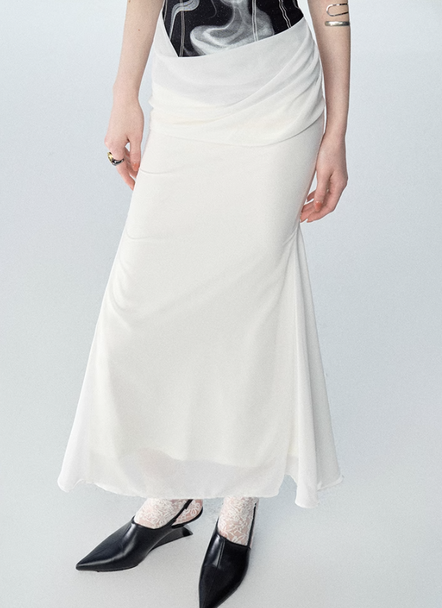Monochrome Illusion Layered Vest Dress