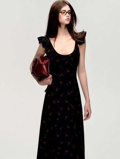Ruffle Strap Maxi Dress
