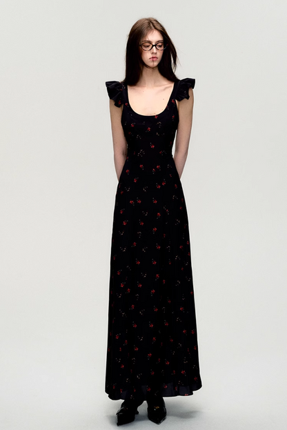 Ruffle Strap Maxi Dress