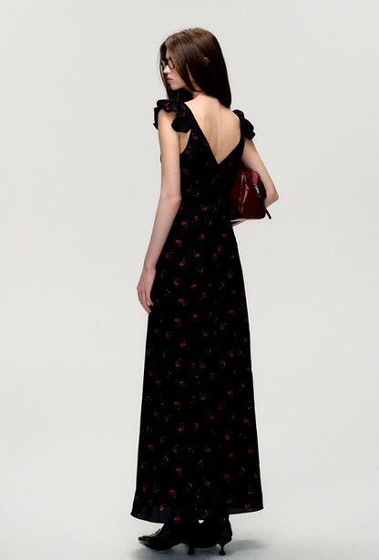 Ruffle Strap Maxi Dress