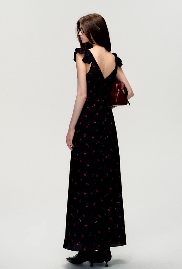 Ruffle Strap Maxi Dress