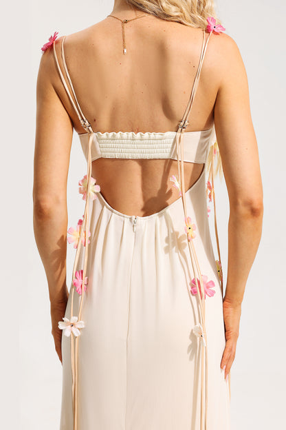 3d Mesh Sleeveless Midi Dress