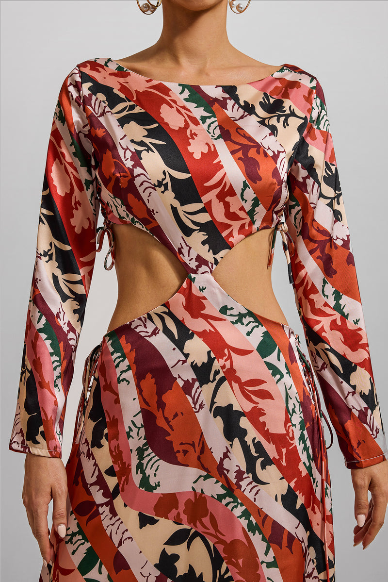 Cut-out Long Sleeve Midi Dress