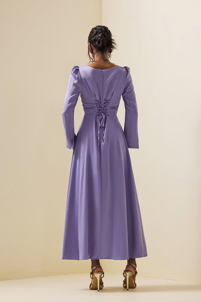 Satin Rhinestone Maxi Dress