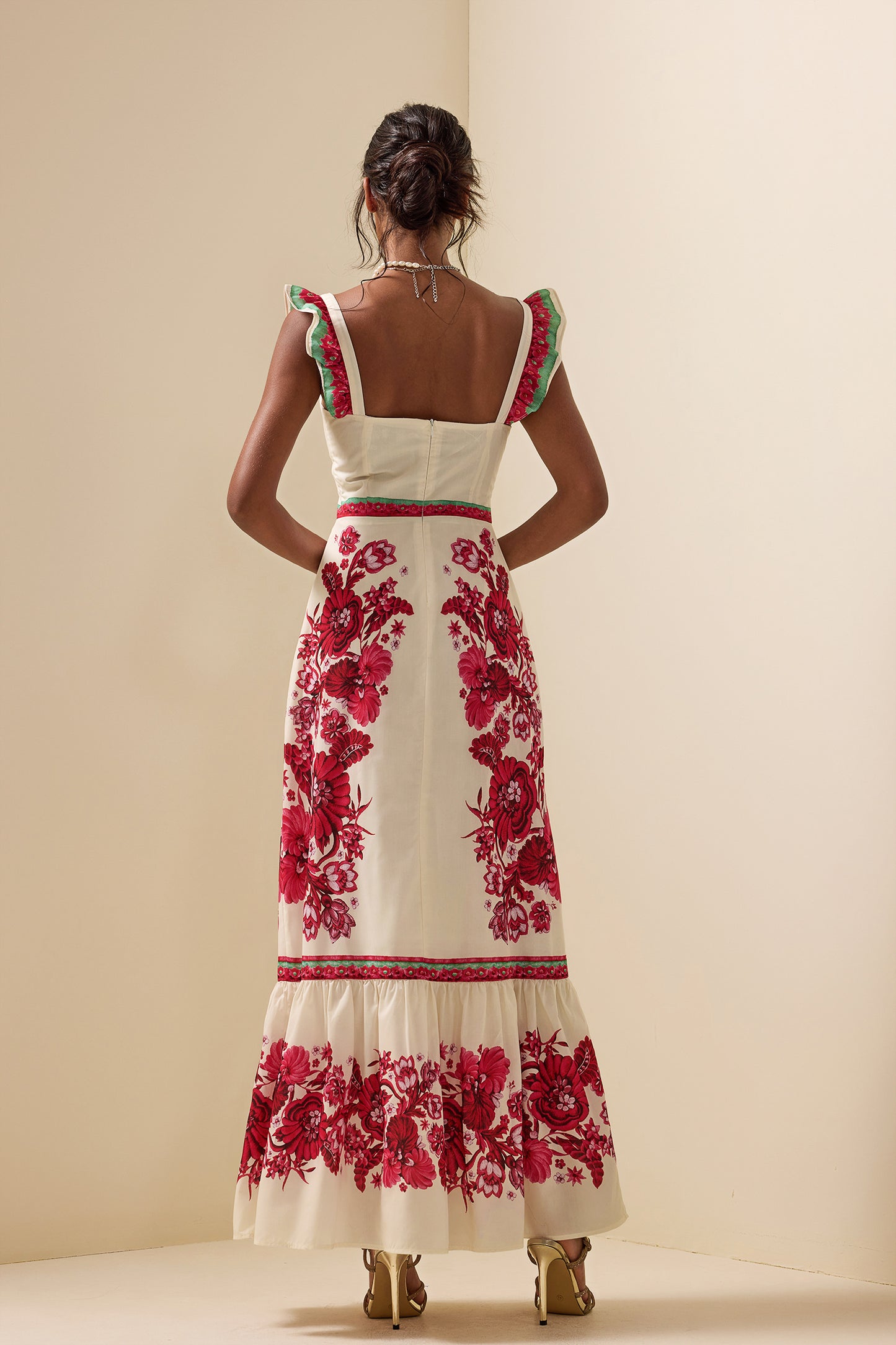 Sleeveless Sweetheart Neck Splicing Midi Dress