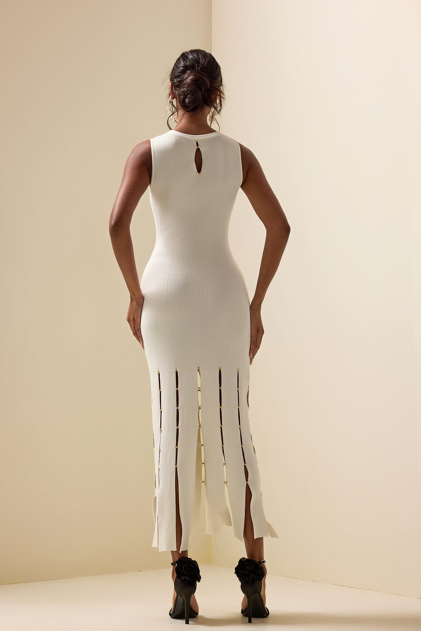 Knit Cut-out Sleeveless Midi Dress