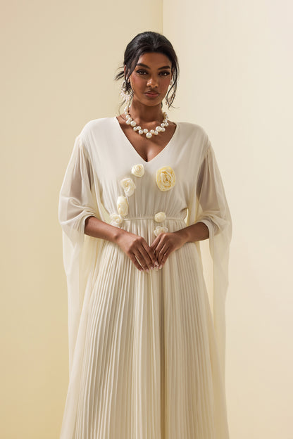3d Cape Maxi Dress