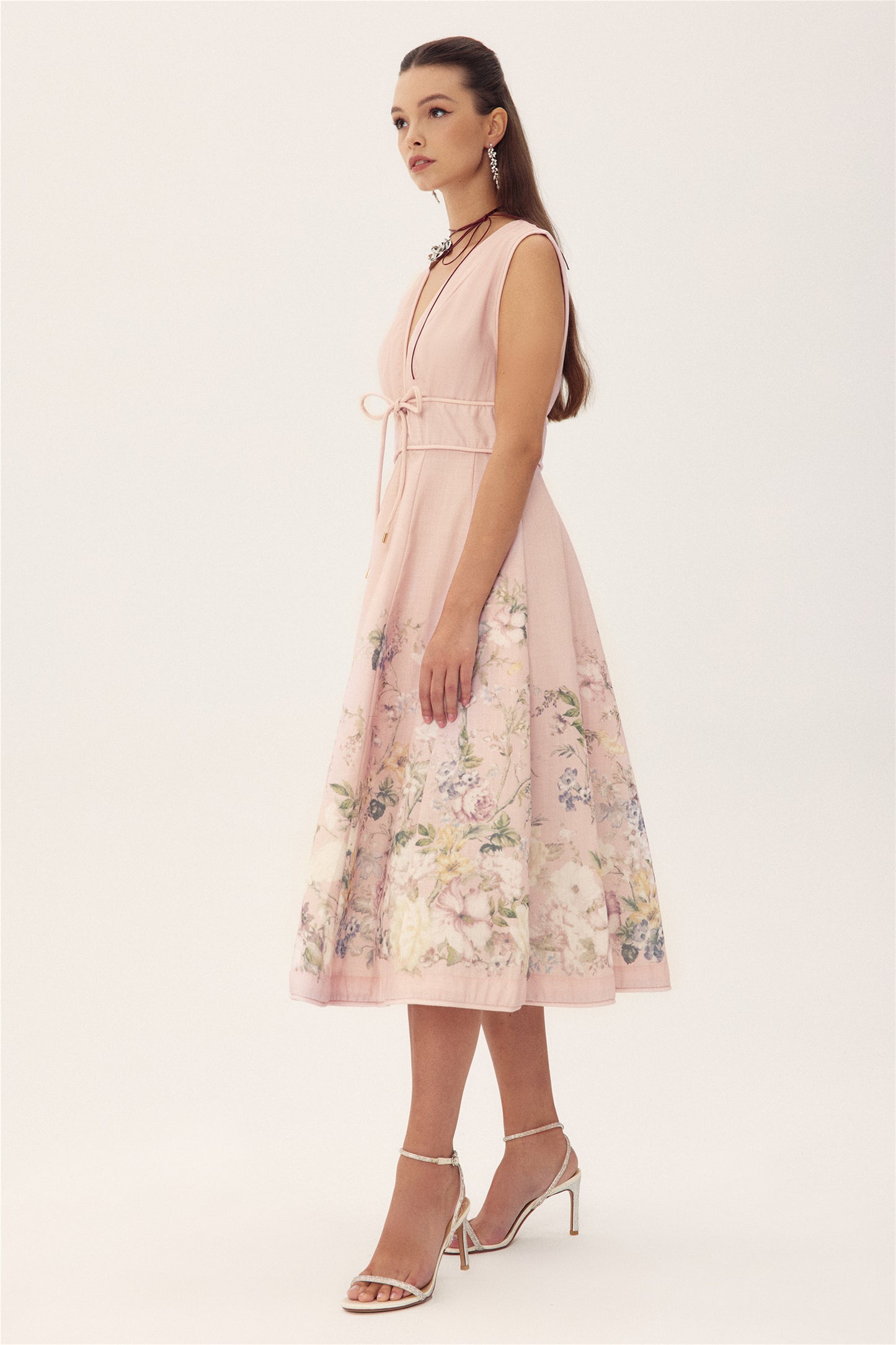 Hannah Printed Sleeveless Midi Dress