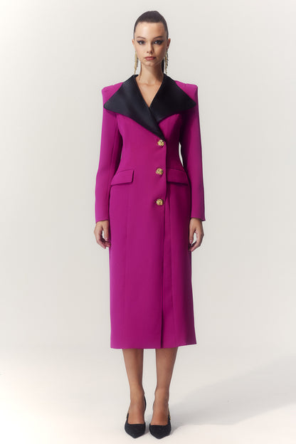 Sylvia Lapel Blazer Midi Dress