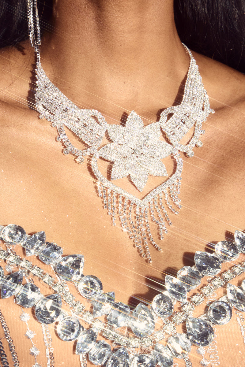 Rhinestone Bib Necklace