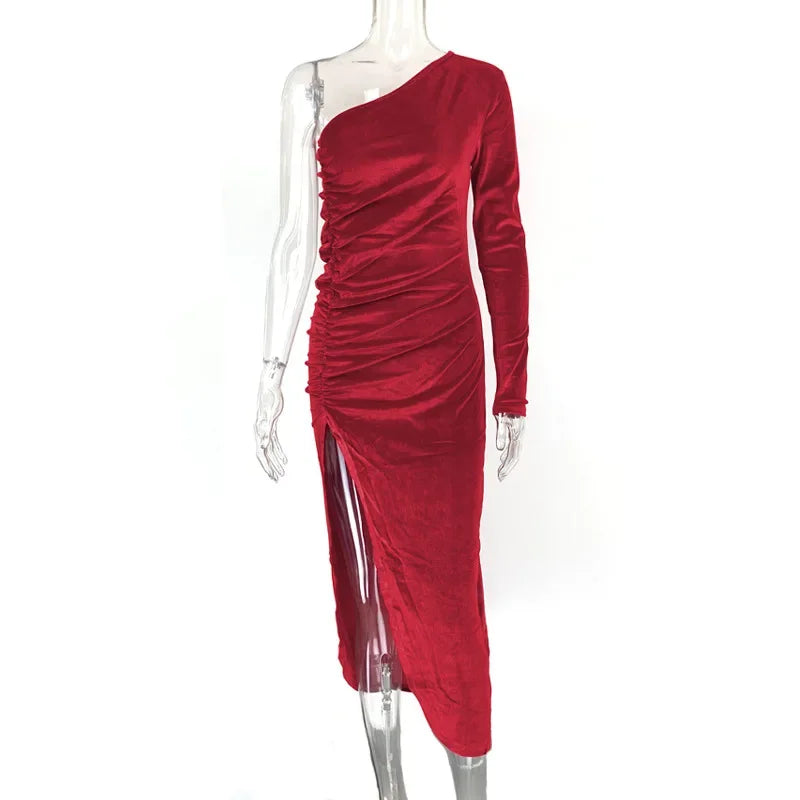 New Satin Dissymmetry Backless Birthday Midi Dresses