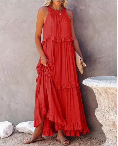 New Floor-length Round Loose Irregular Loose Midi Dresses