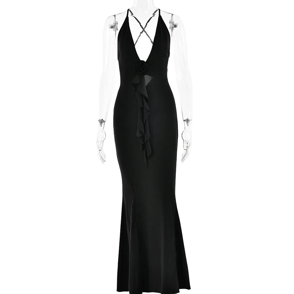 New Slim Slip Ruffled High Y2k Midi Dresses