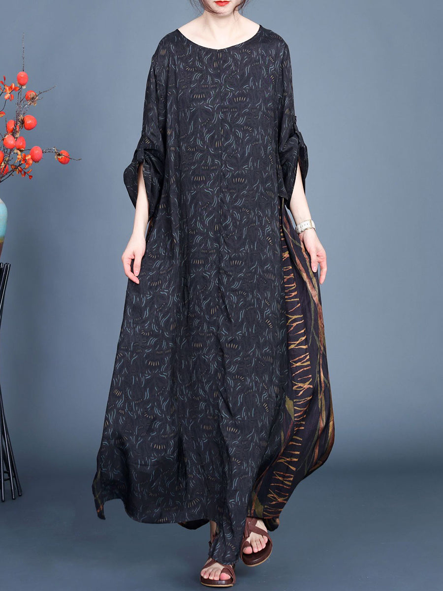 Artsy Spliced Spring Maxi Dress Co1005