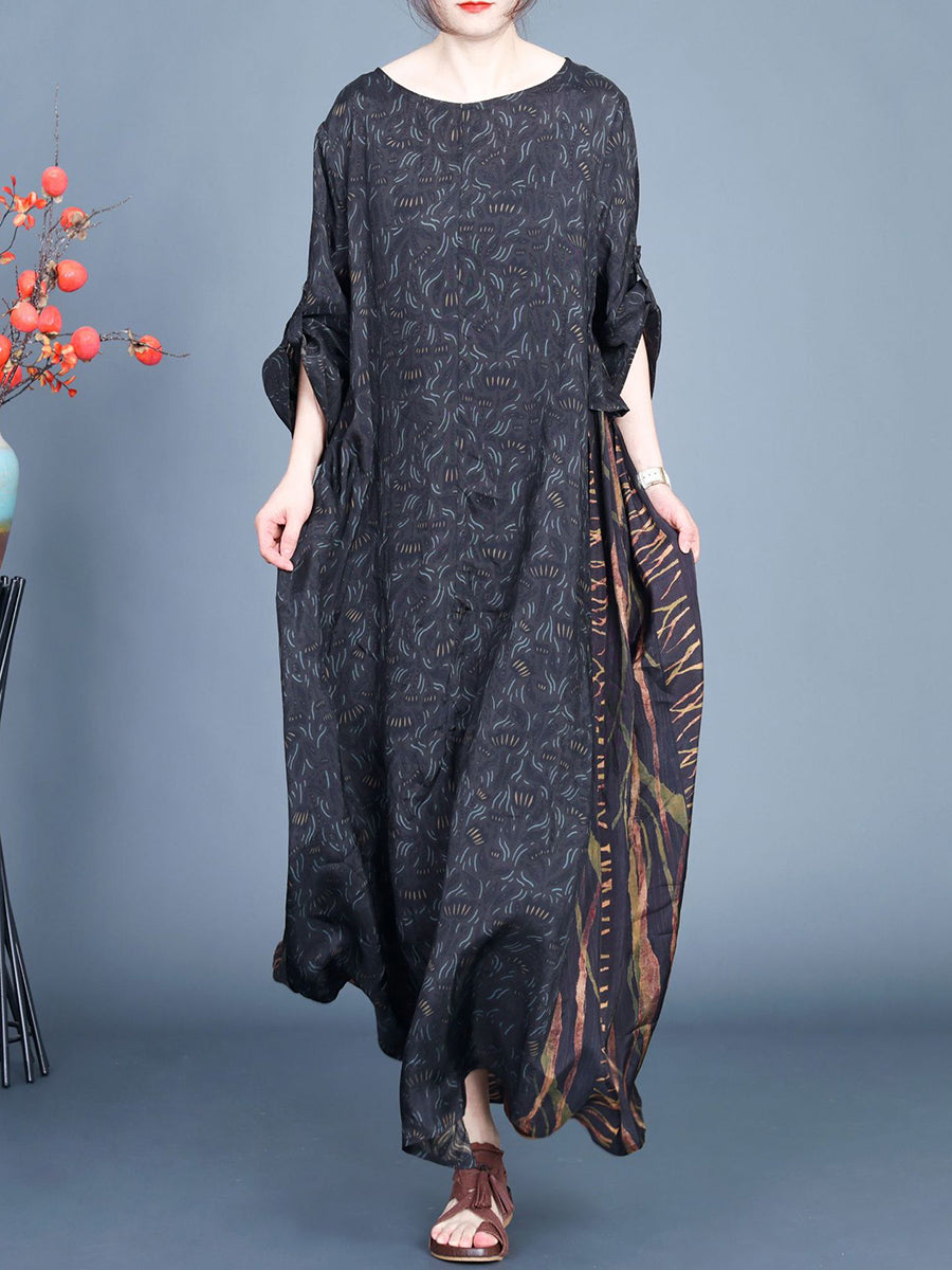 Artsy Spliced Spring Maxi Dress Co1005