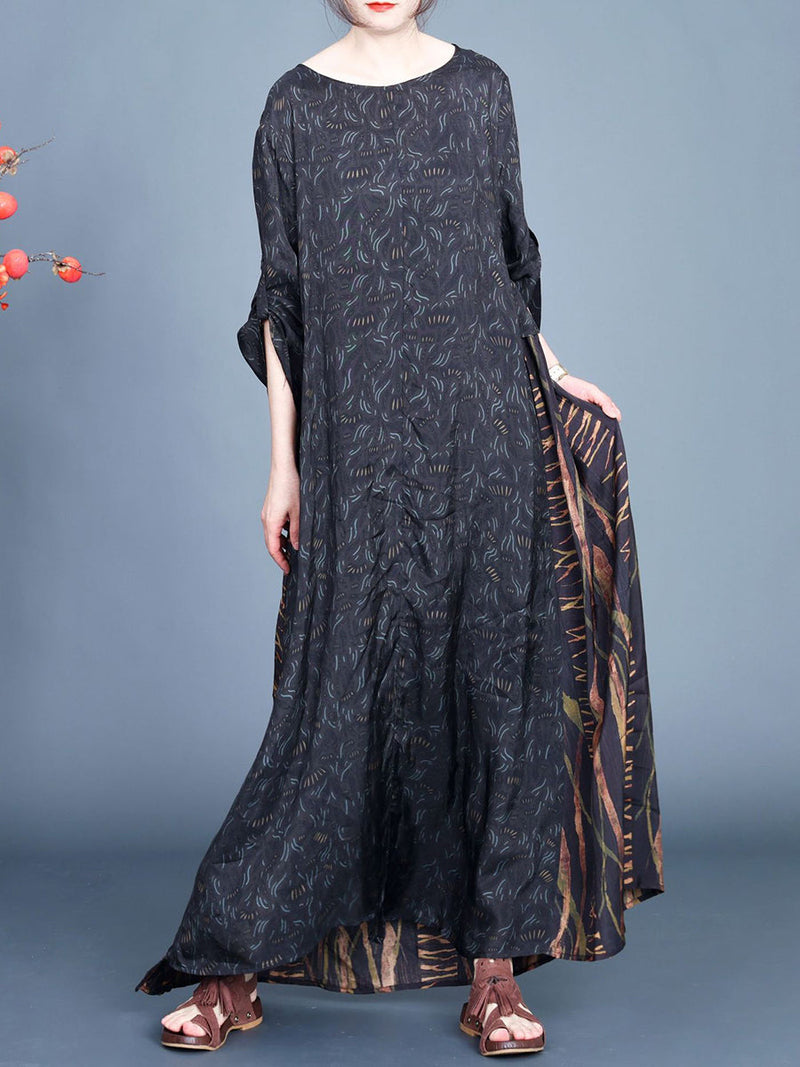 Artsy Spliced Spring Maxi Dress Co1005