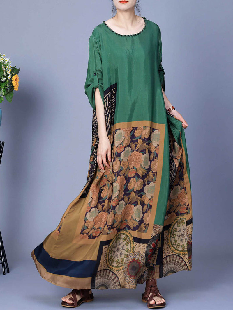 Spring Spliced Maxi Dress Co1026
