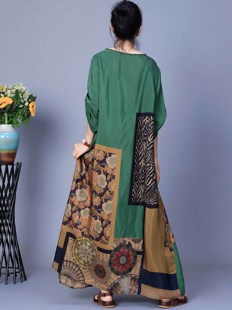 Spring Spliced Maxi Dress Co1026