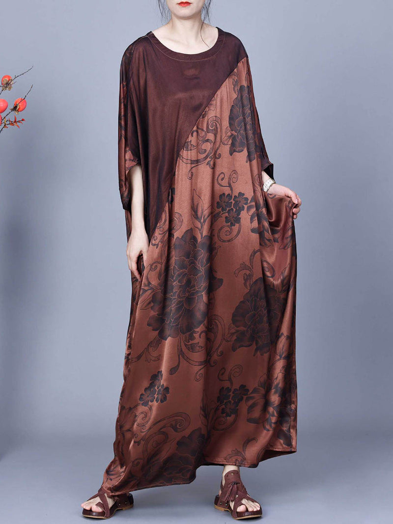 Flower Print Spliced Summer Maxi Dress Co1046
