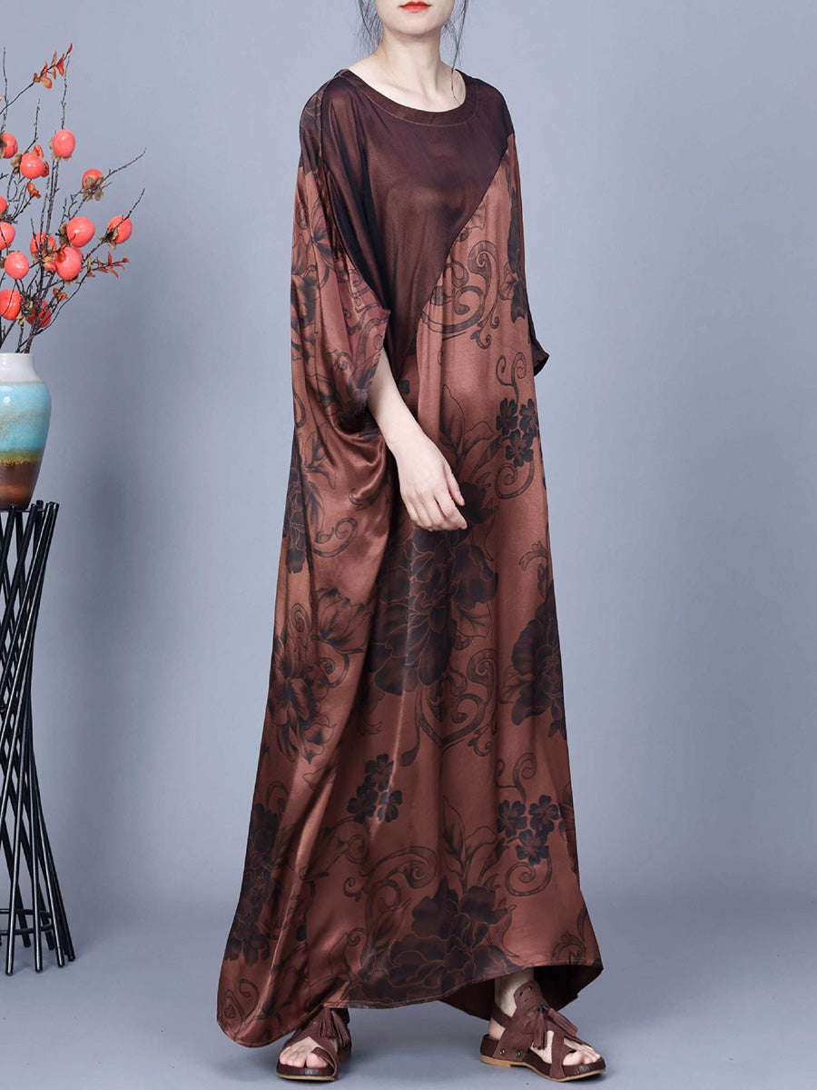 Flower Print Spliced Summer Maxi Dress Co1046