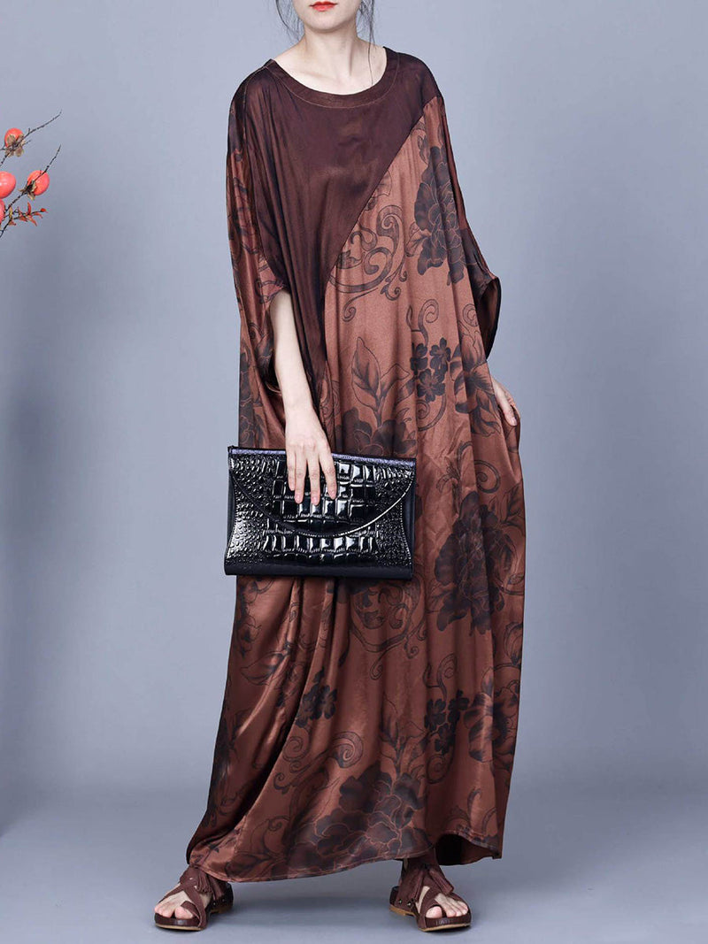 Flower Print Spliced Summer Maxi Dress Co1046