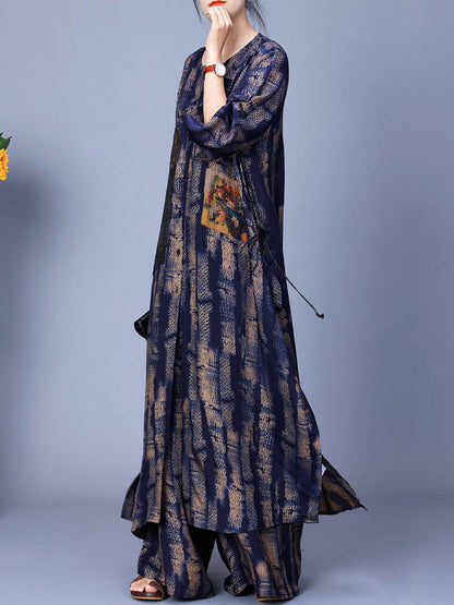 Spring Patch Spliced Long Shirt+pants Co1055