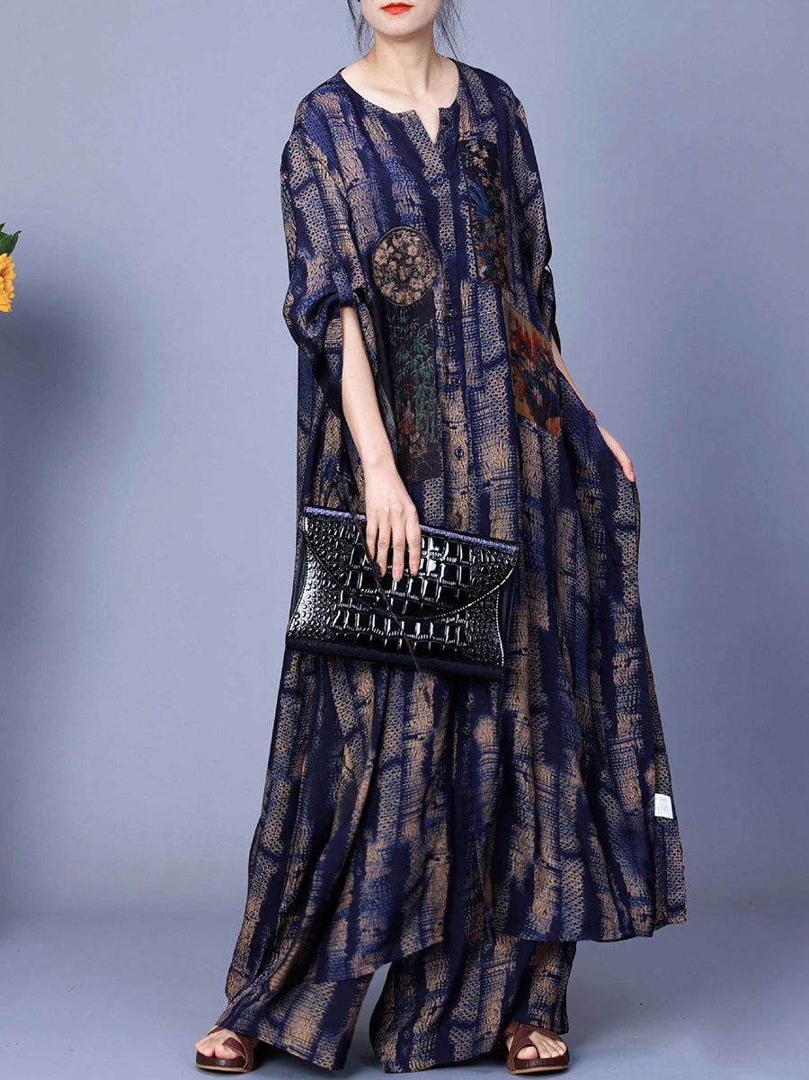 Spring Patch Spliced Long Shirt+pants Co1055
