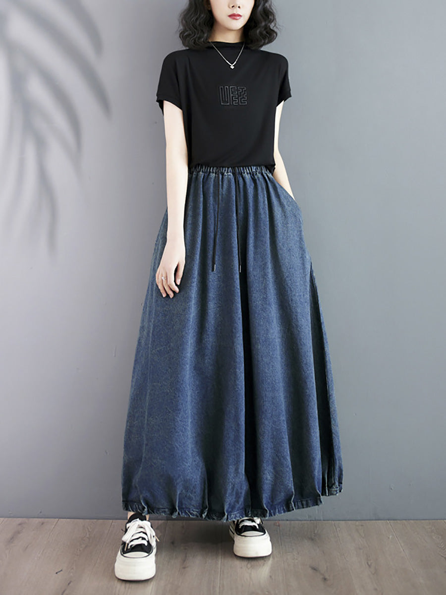 Summer Loose Denim Skirt Pa1019