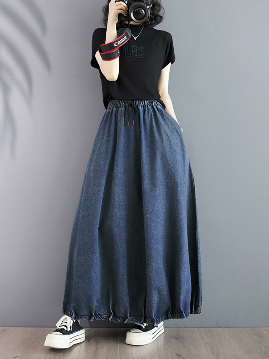 Summer Loose Denim Skirt Pa1019