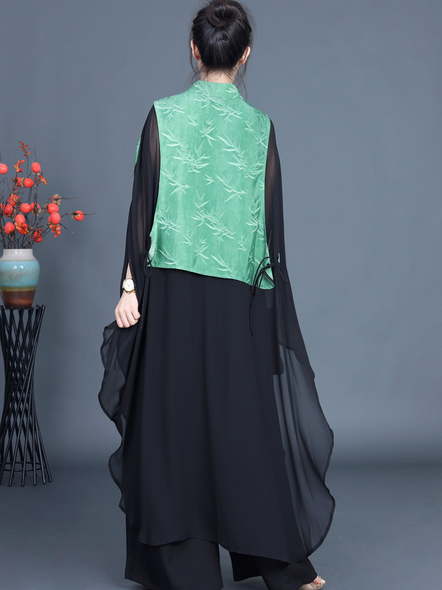 Leaf Jacquard Spliced Summer Outwear Pa1035
