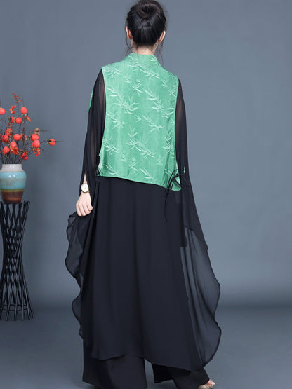 Leaf Jacquard Spliced Summer Outwear Pa1035