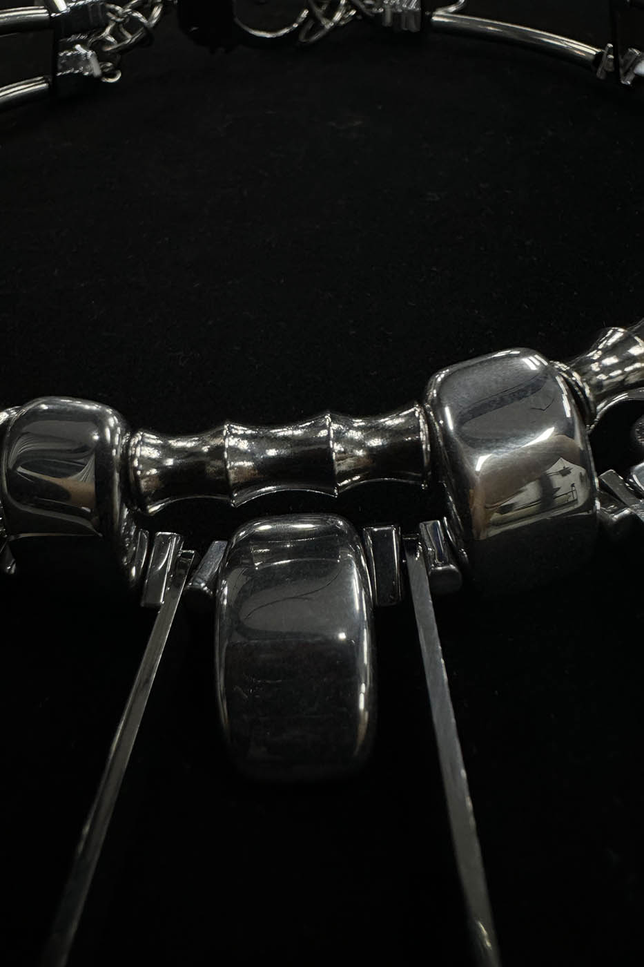 Double-strand Metallic Spike Choker Necklace