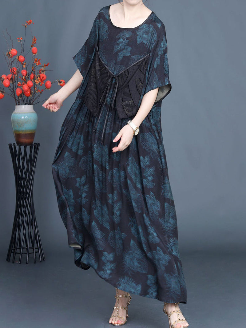 Summer Artsy Spliced Strap Maxi Dress As1039