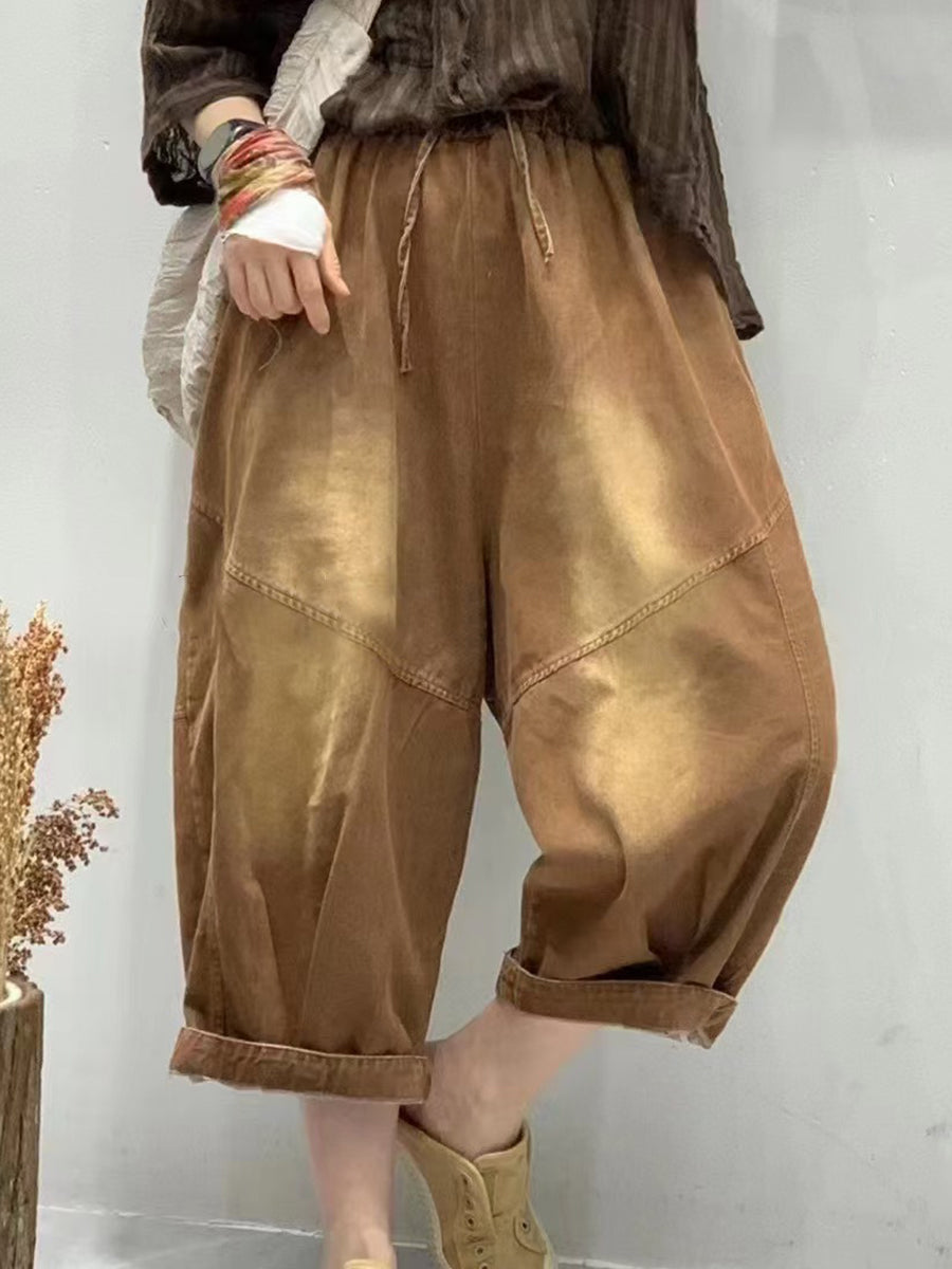 Summer Spliced Loose Harem Pants Fg1001
