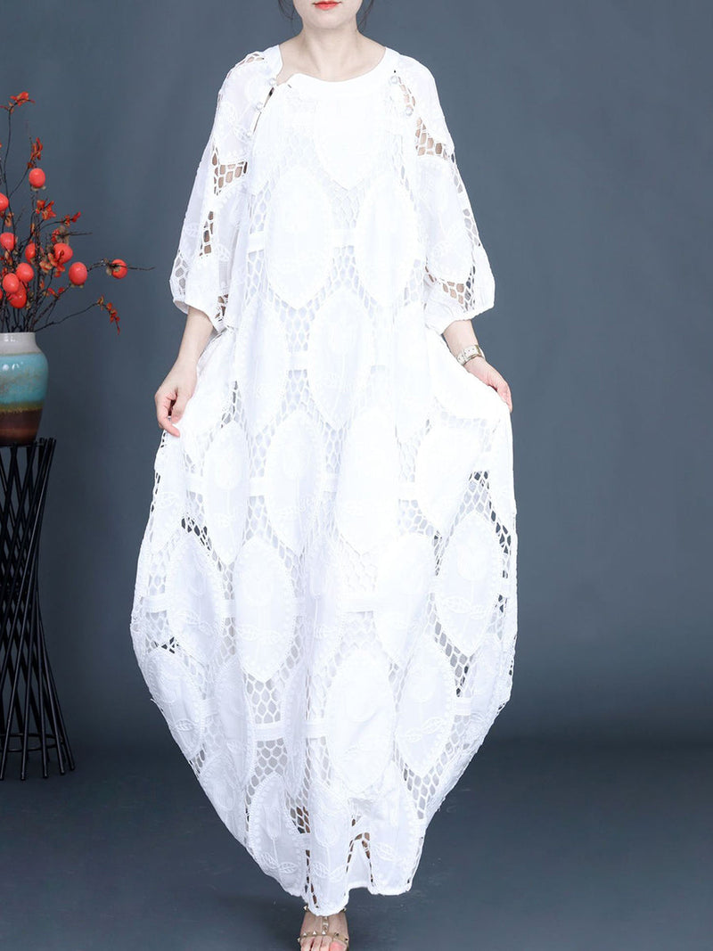 Summer Artsy Cutout Maxi Dress Fg1038