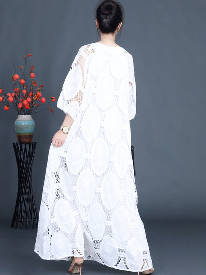 Summer Artsy Cutout Maxi Dress Fg1038
