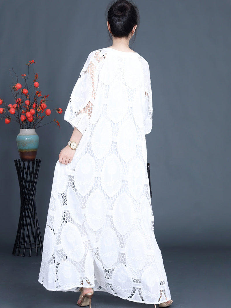 Summer Artsy Cutout Maxi Dress Fg1038