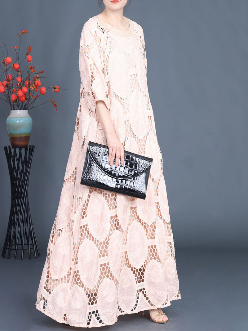 Summer Artsy Cutout Maxi Dress Fg1038