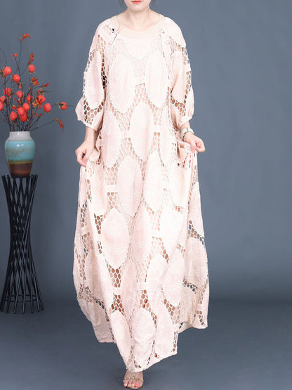 Summer Artsy Cutout Maxi Dress Fg1038