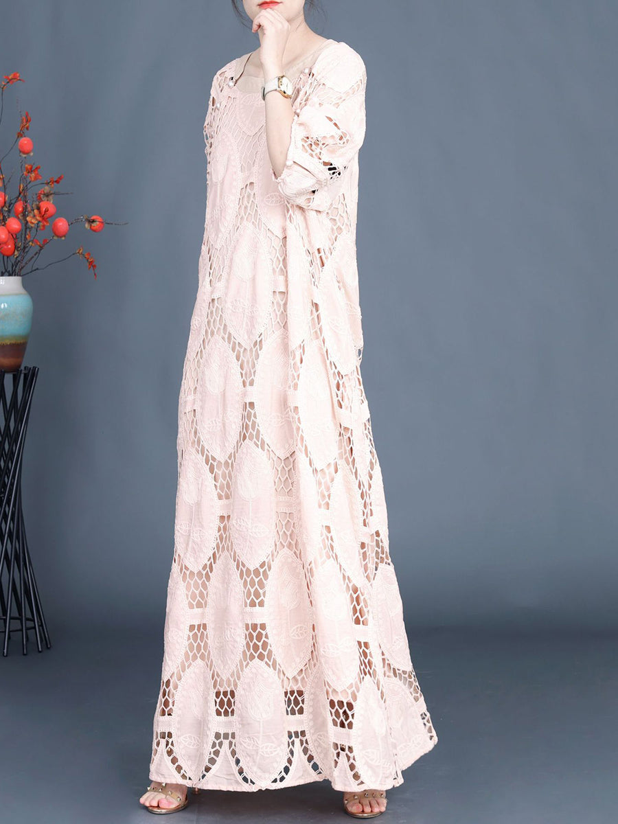 Summer Artsy Cutout Maxi Dress Fg1038