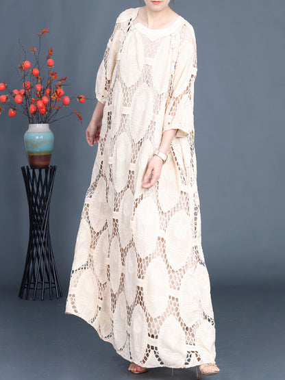 Summer Artsy Cutout Maxi Dress Fg1038