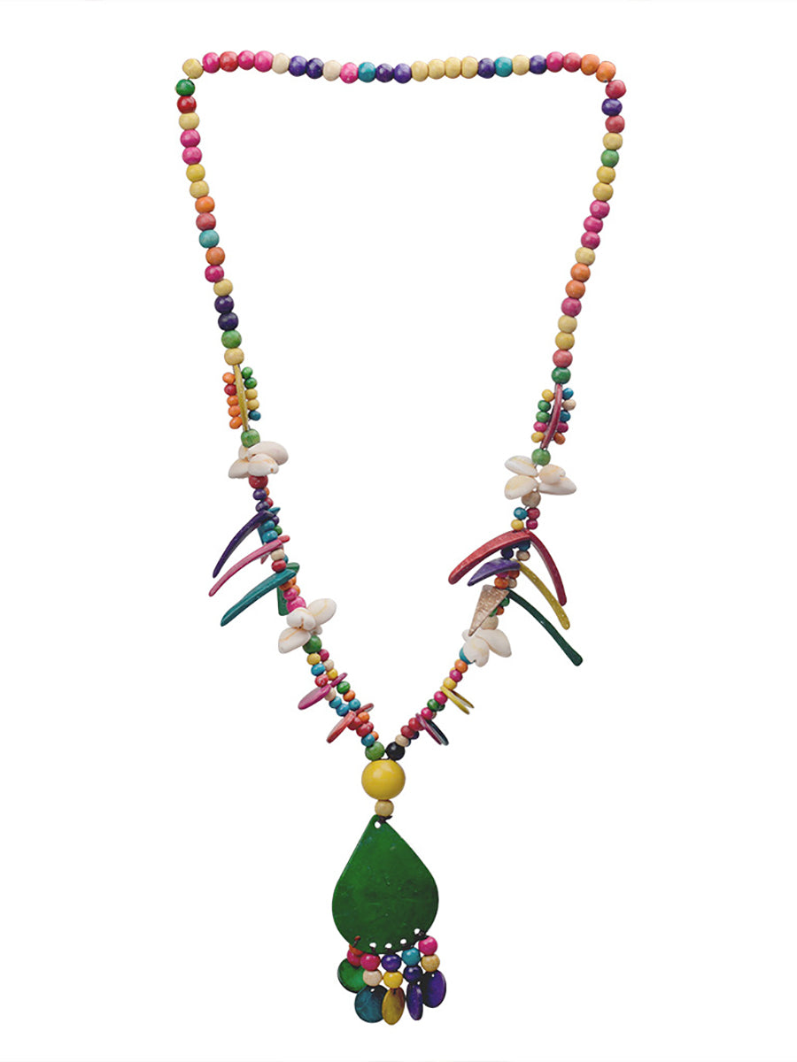 Bohemia Colorful Bead Weave Tassel Pendant Necklace Fg1020