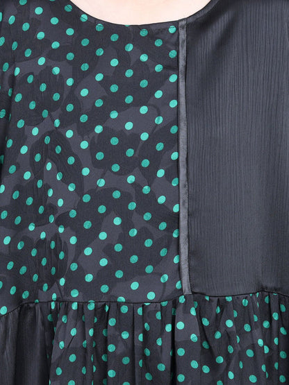 Summer Artsy Dot Spliced Loose Maxi Dress Cv1048