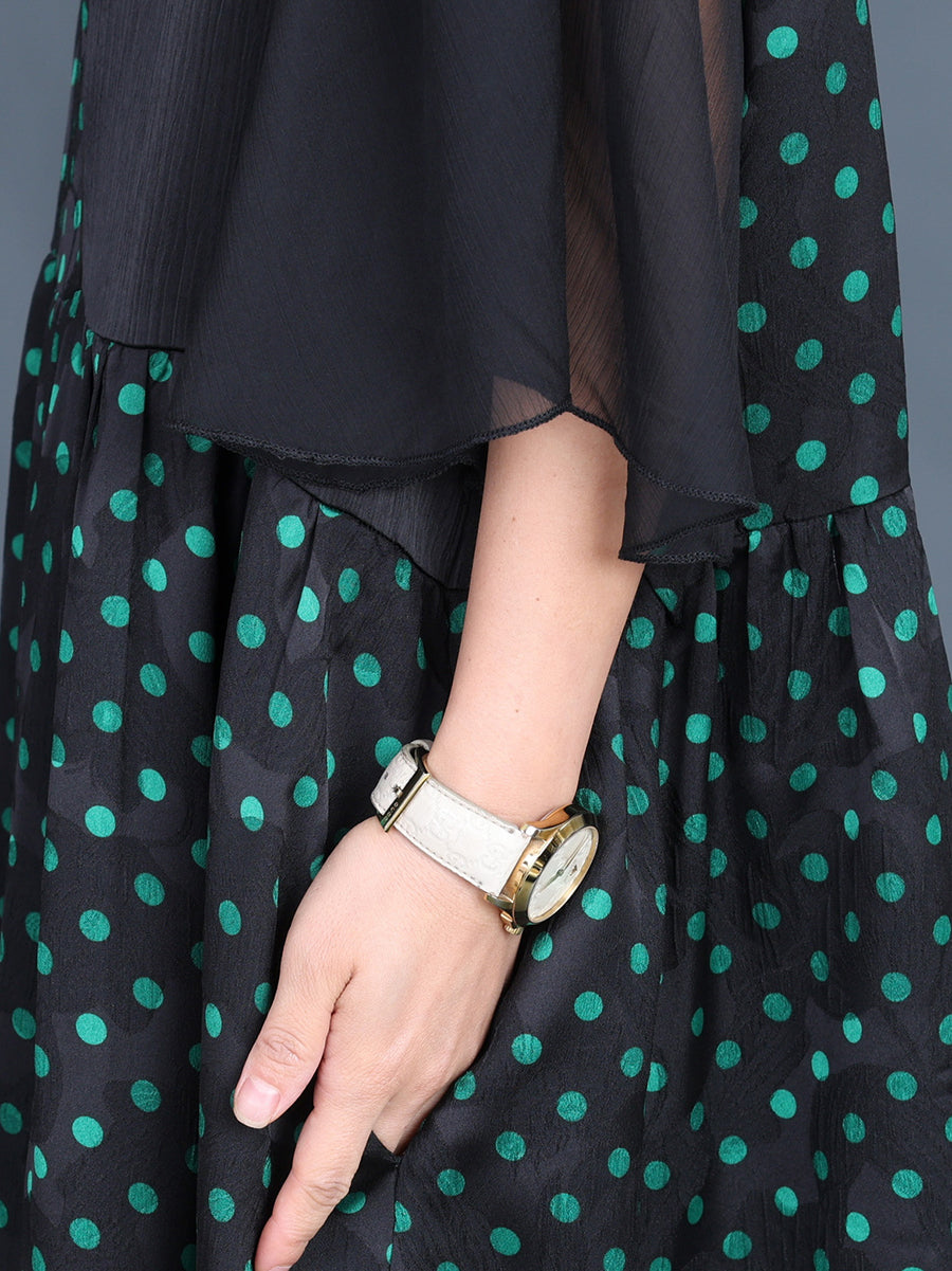 Summer Artsy Dot Spliced Loose Maxi Dress Cv1048