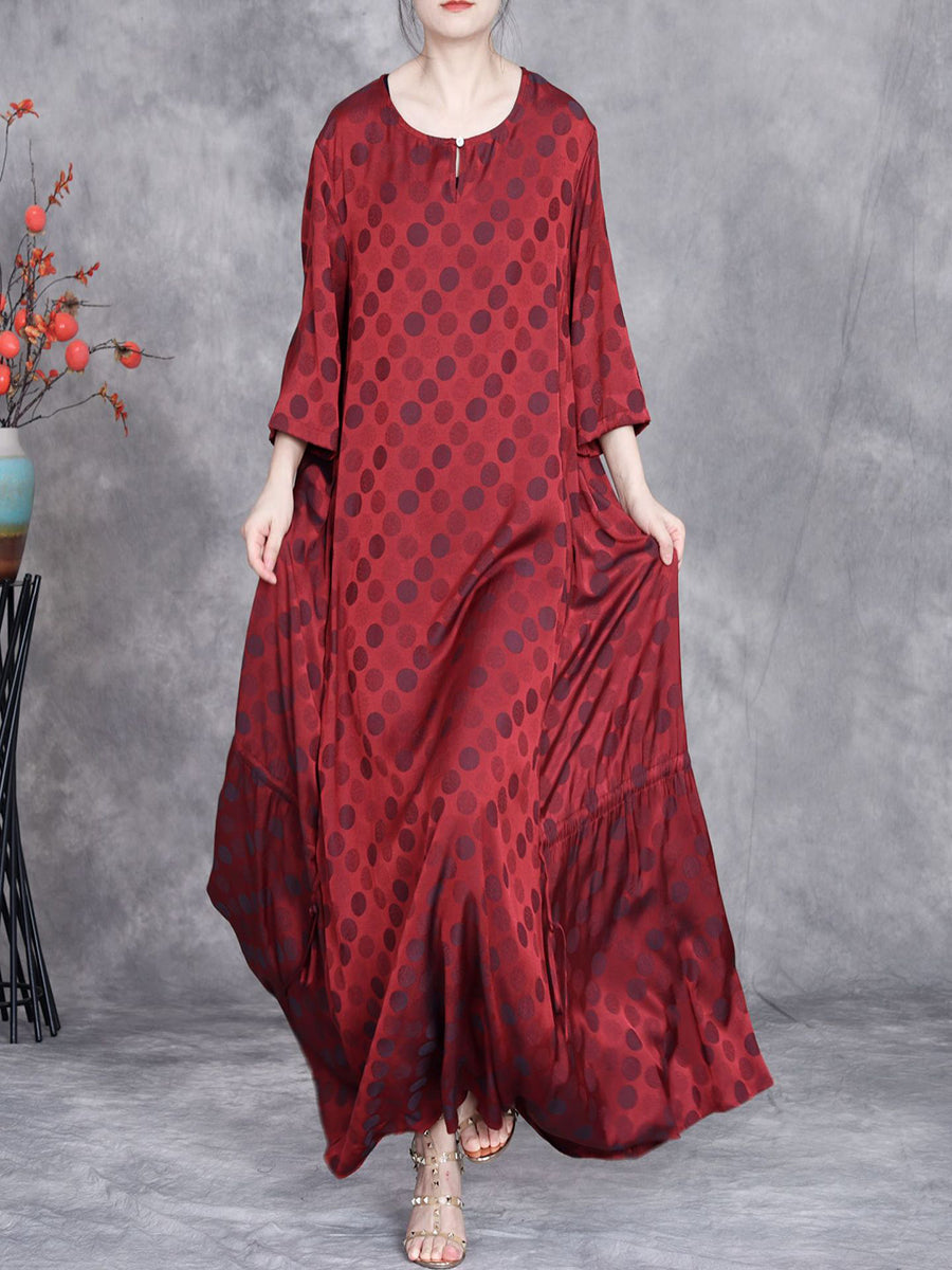 Summer Artsy Dot Irregular Strap Maxi Dress Op1030