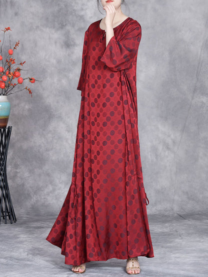 Summer Artsy Dot Irregular Strap Maxi Dress Op1030