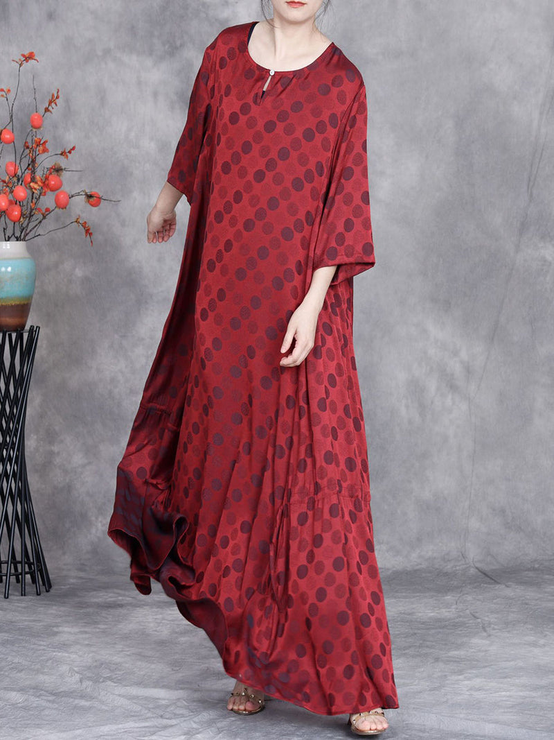Summer Artsy Dot Irregular Strap Maxi Dress Op1030